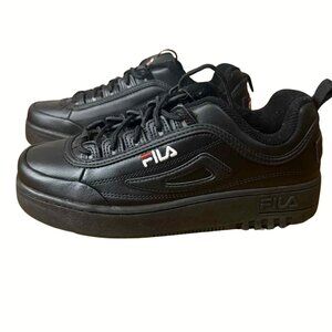 FILA Disruptor II FX-100 Lux Kids 6.5 Black Chunky Y2K Sneakers School Weather